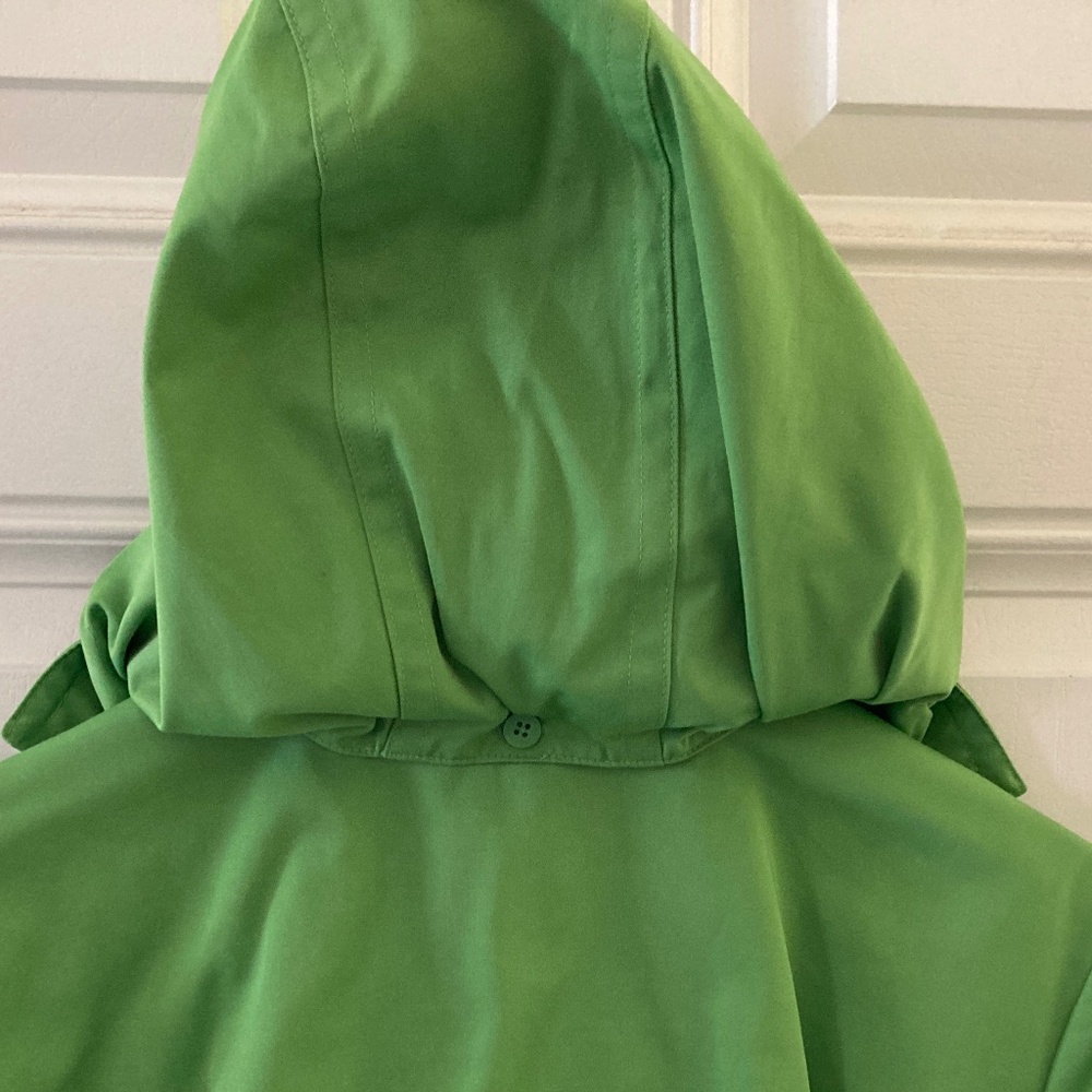 Michael Kors Trench Coat/Snap Front/Tie Belt/Detachable Hood/Green/Large/NEW! - Picture 7 of 7